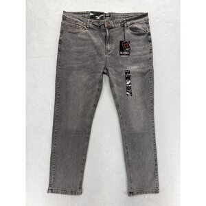 Blu Rock Flex Jeans Mens 40x31 Gray Medium Wash Slim Tapered Stretch Denim NWT